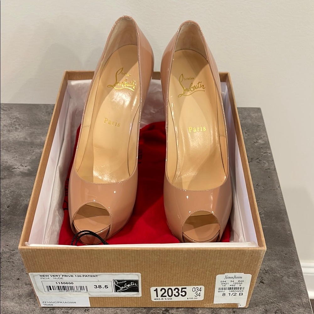 Christian Louboutin Tan Patent Leather Heels